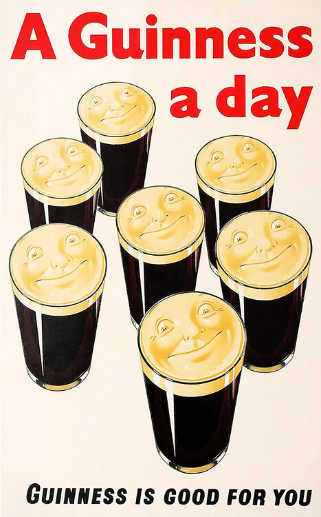 Canvas Print A Guinness a Day Drinks Vintage