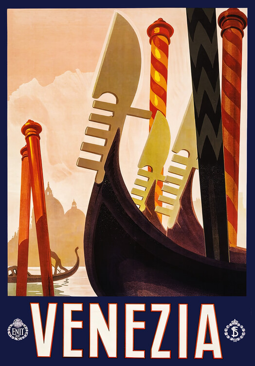 Juliste Vintage Italian Venezia Venice Gondola
