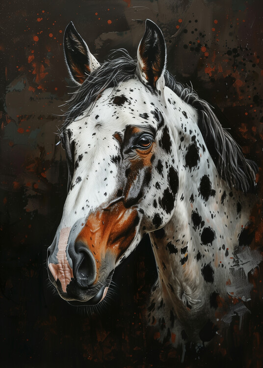 Plagát Apalooza Horse Portrait Painting