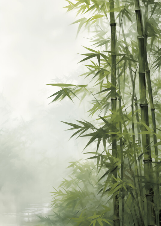 Плакат Japanese Bamboo Nature Plants Watercolor