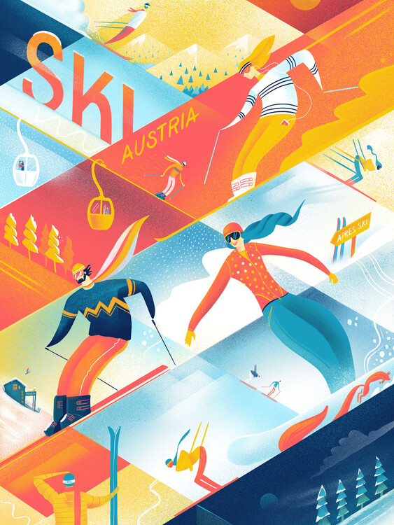 Levně Plakát, Obraz - Ski the Lines, Mark Harrison, 30 × 40 cm