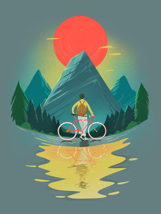 Poster Mountain Range Riding