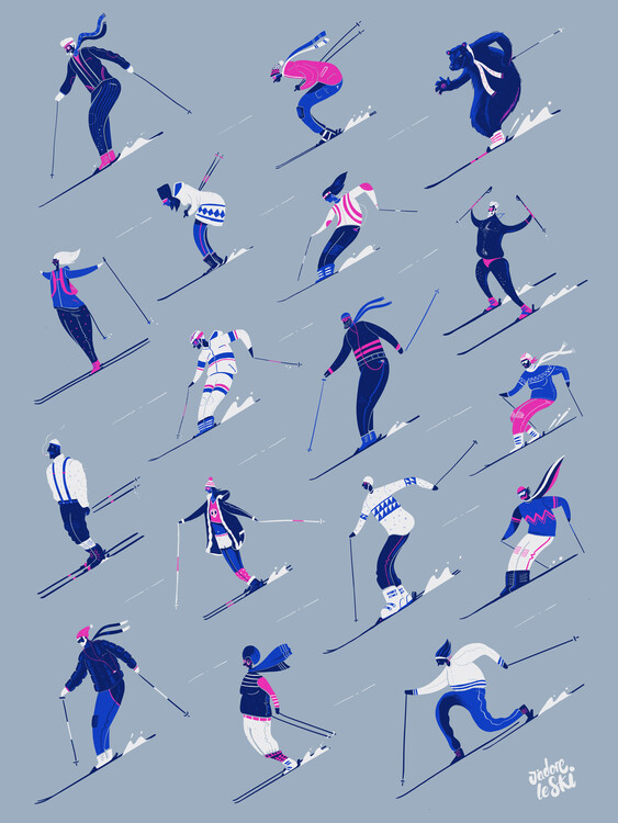 Poster Adore Le Ski
