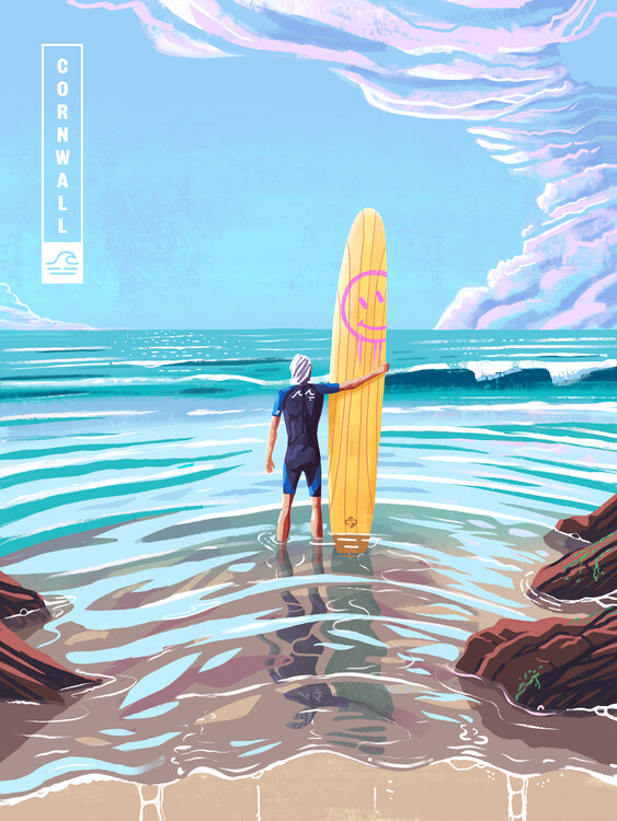 Levně Plakát, Obraz - Surf Cornwall, Mark Harrison, 30 × 40 cm