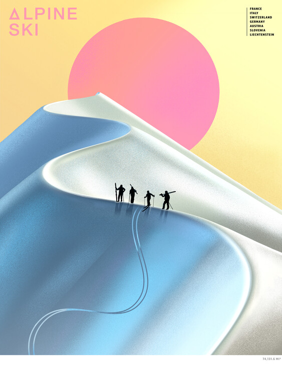 Canvas Print Alpine Ski