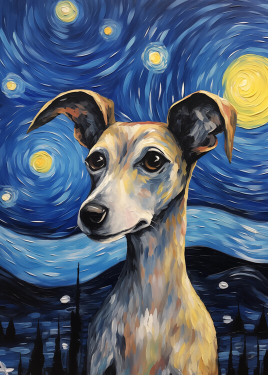 T-shirt Italian Greyhound Classic Oil Painting