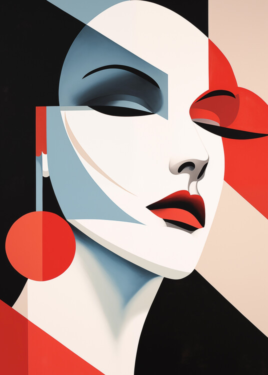 Плакат Bauhaus Abstract Portrait Women Geometric