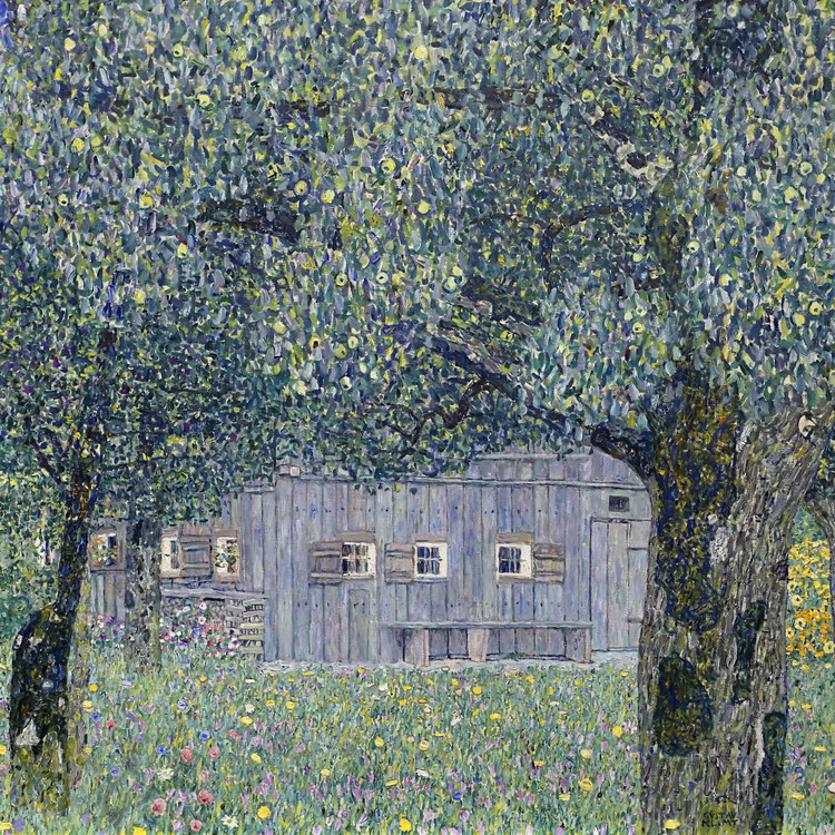 Levně Plakát, Obraz - Farm in Upper Austria (1911–1912), Gustav Klimt, 40 × 40 cm