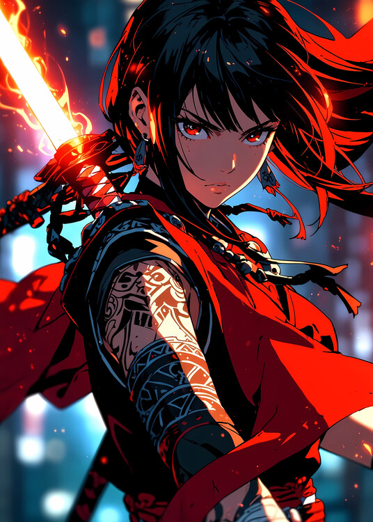 Poster Manga Ninja Girl Urban