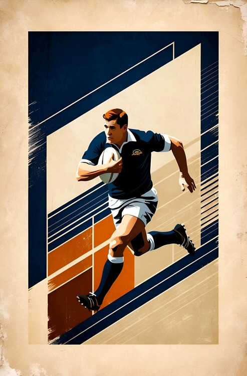 Poster Rugby’s Rich History: A Classic Illustration of the Game