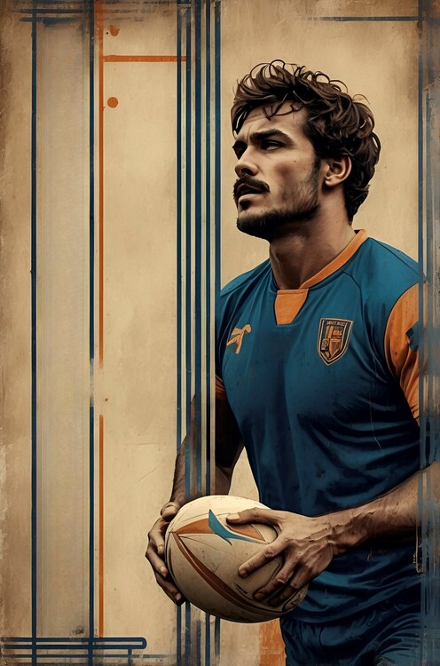Poster Vintage Rugby Legend: A Timeless Illustration