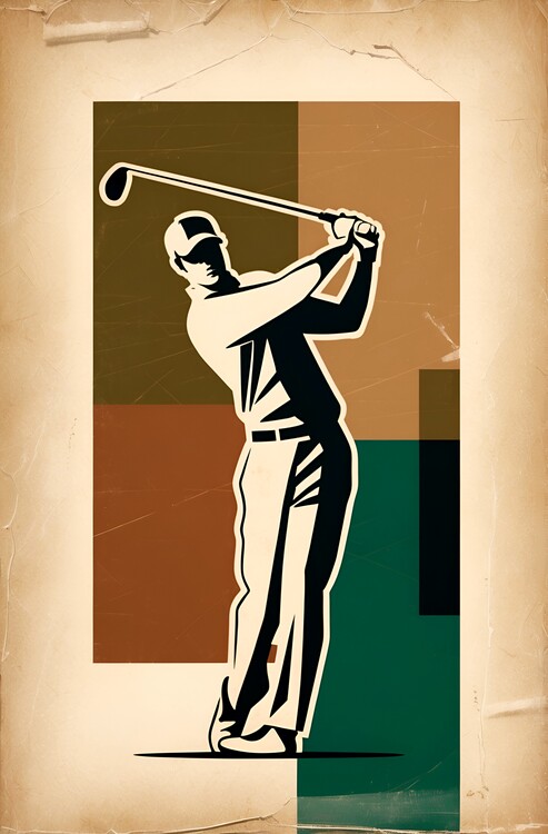 Poster Classic Golf Simplicity: Minimalistic Vintage-Inspired Art