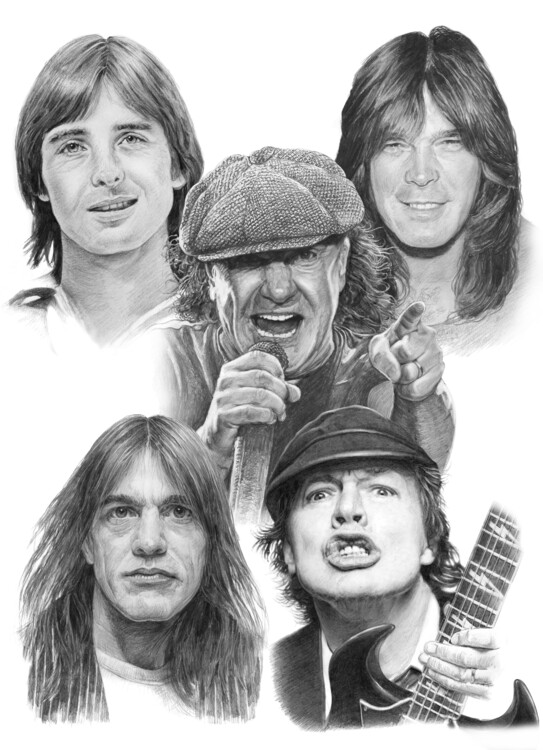 Canvas Print AC/DC group portraits