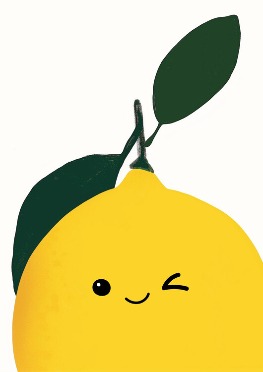 Poster Cute Kawaii Lemon Illustration