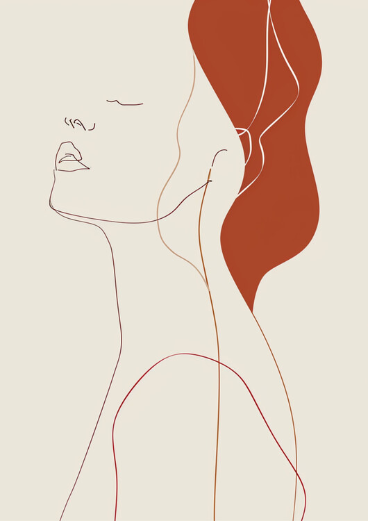 Poster One Line Minimalist Artistic Woman Body Illustration