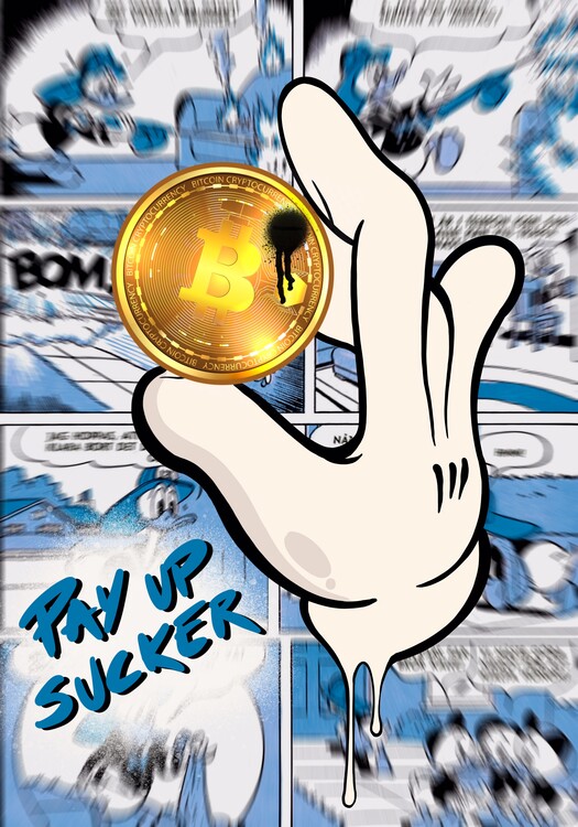 Levně Plakát, Obraz - Pay up s**ker, Tomas Harstedt, 26.7 × 40 cm