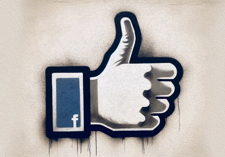 Εκτύπωση καμβά Facebook Like