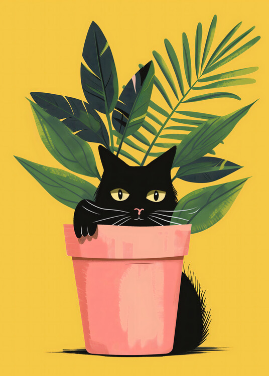 Wall Mural Cat In the Plant