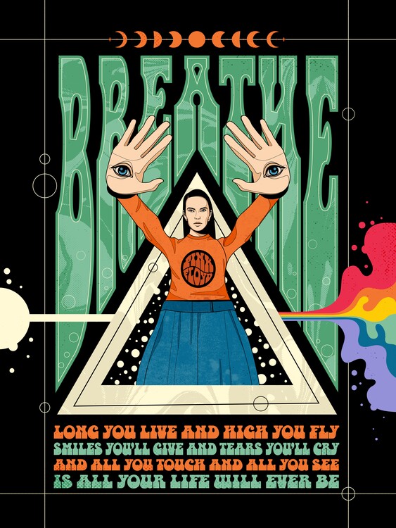 Poster Breathe Lyrics Psychedelic