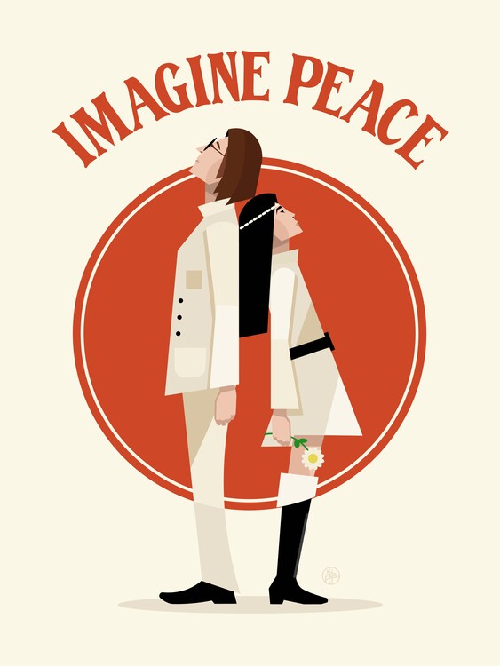 Levně Plakát, Obraz - Imagine Peace Minimalist, Retrodrome, 30 × 40 cm