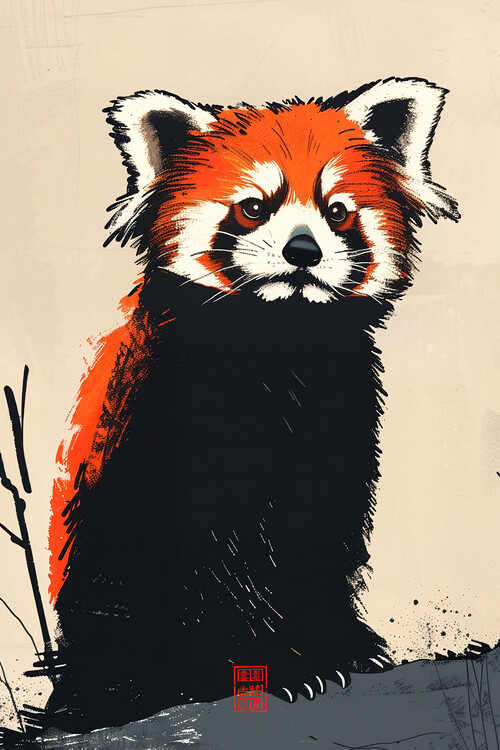 Poster Endangered Animals: The Sad Red Panda