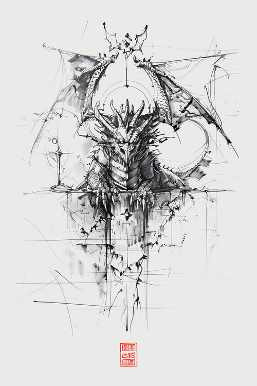 Poster Dragon: Lurking Monster - Fantasy Realm