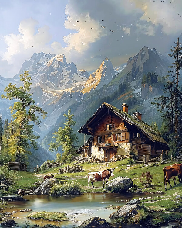 Poster Canvas Art Depicting a Beautiful Autumn Wildlife Landscape