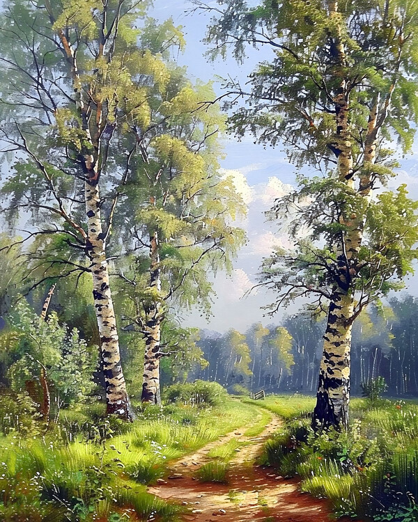 Плакат Landscape with a Magical Forest, wall decor for bedroom