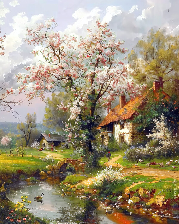 Poster Landscape with Picturesque Pathway, , wall decor for bedroom