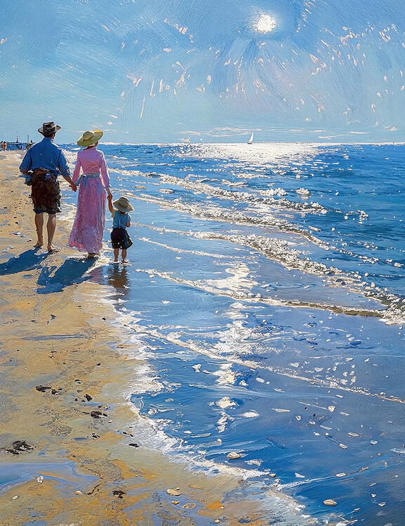 Плакат Landscape with Private Beach