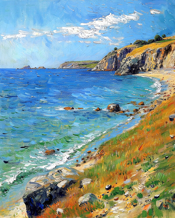 Poster Landscape with Rocky Coastline, wall decor for living room