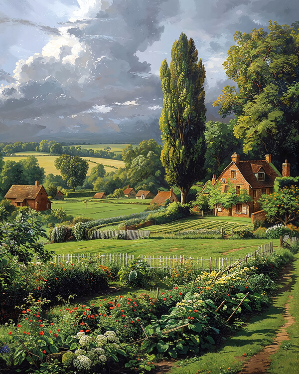 Αφίσα Panoramic Spring Countryside Landscape, wall decor for room