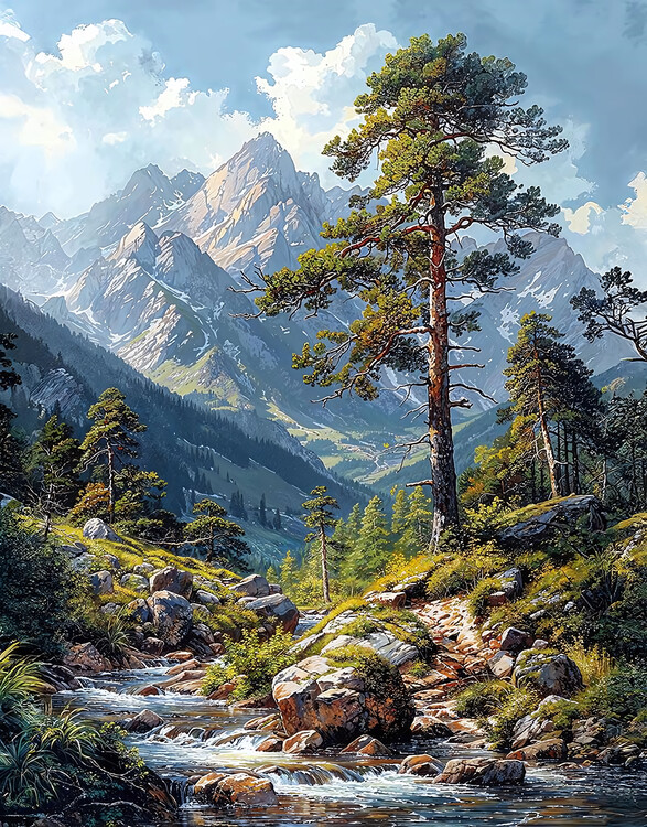 Αφίσα The Roggalspitze Peak in the Lechquelle Mountains canvas