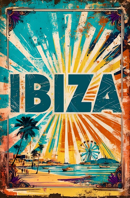 Poster Classic Ibiza Illustration – Timeless Art of the Balearics