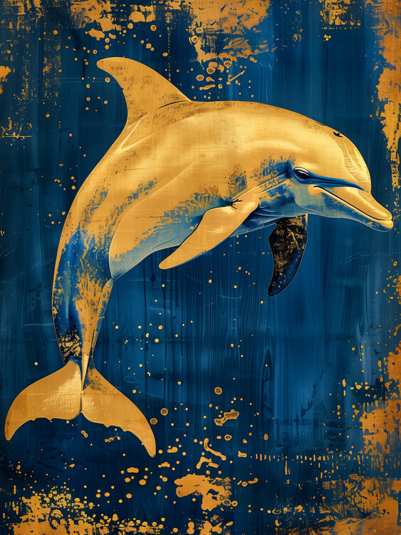 Poster Gold Dolphin