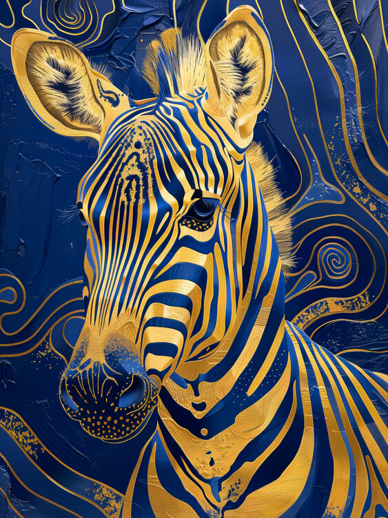 Poster Gold Zebra