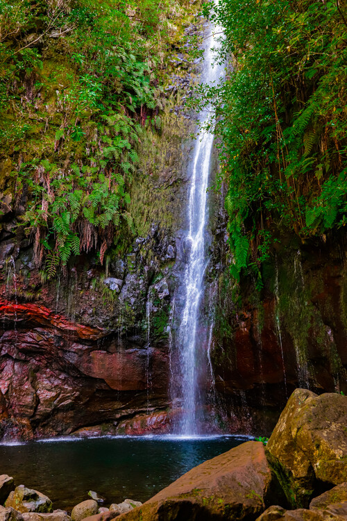 Poster Wasserfall Madeira Portugal