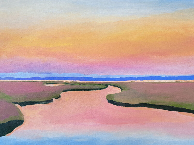 Canvas Print Pink Water