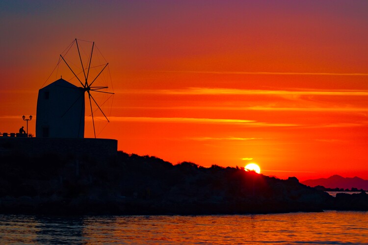 Poster Paros Griechenland Sonnenuntergang
