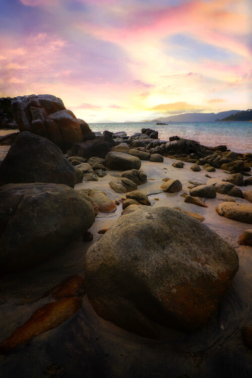 Poster Sonnenuntergang am Strand in Koh Lipe Thailand
