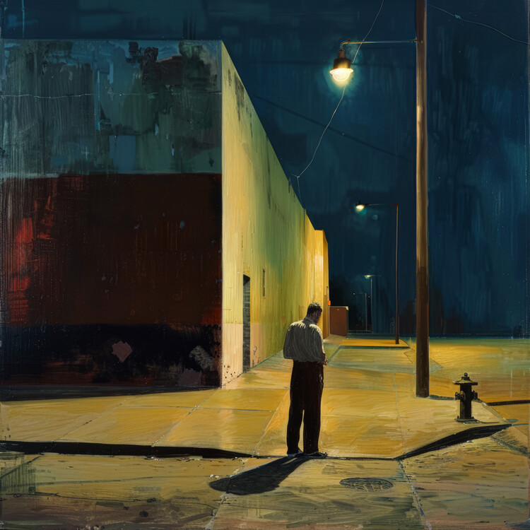 Плакат Nowhere to go in the style of Edward Hopper