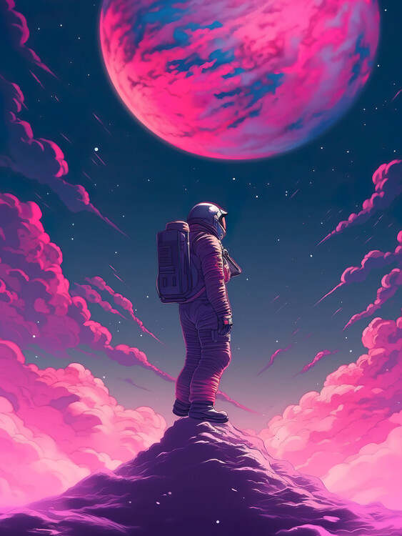 Плакат colorfull astronaut