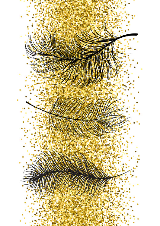 Poster Luxury Glitter Feathers