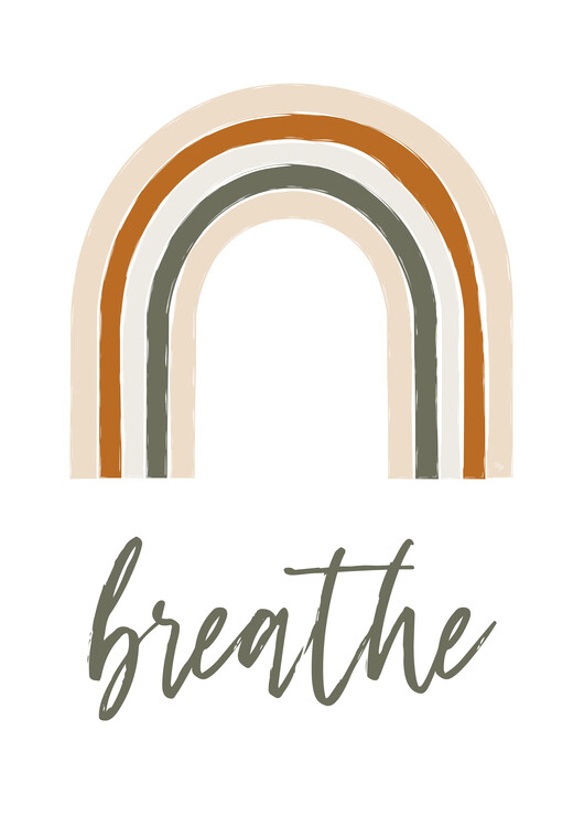 Плакат Breathe Rainbow for kids