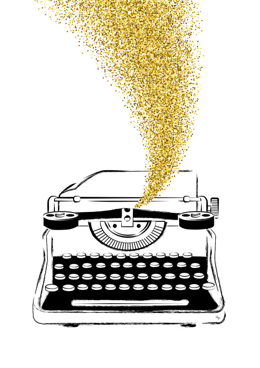 Poster Luxury Glitter typewriter