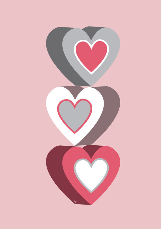 Plakat Sweet Pink Hearts