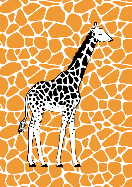 Poster Cute Orange Giraffe
