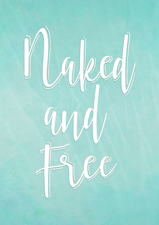 Плакат Naked and Free Bathroom Sign