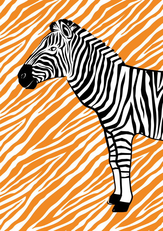 Poster Cute Orange Zebra