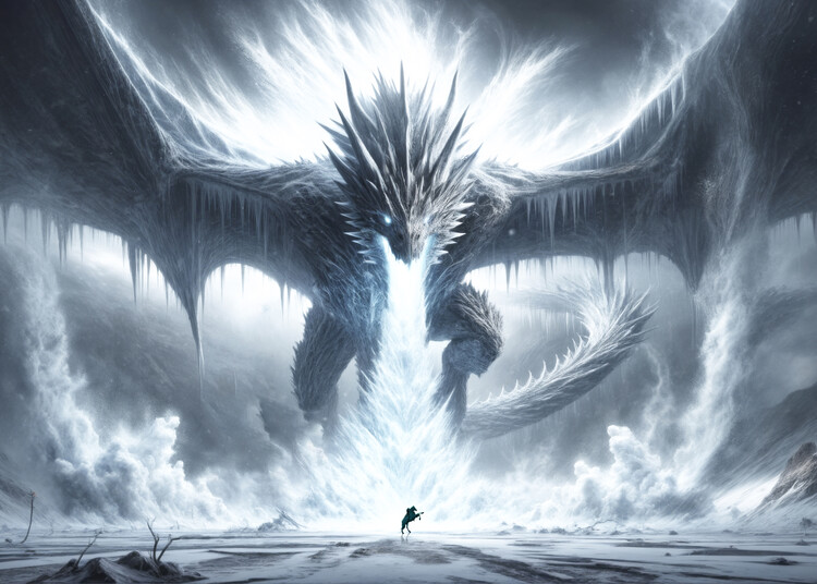Poster Big dragon ice